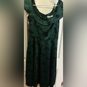 Green Floral Midi Dress